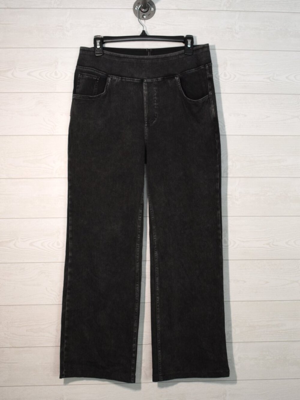 Halara Black Wash Straight Leg Pull-On Jeans Size L